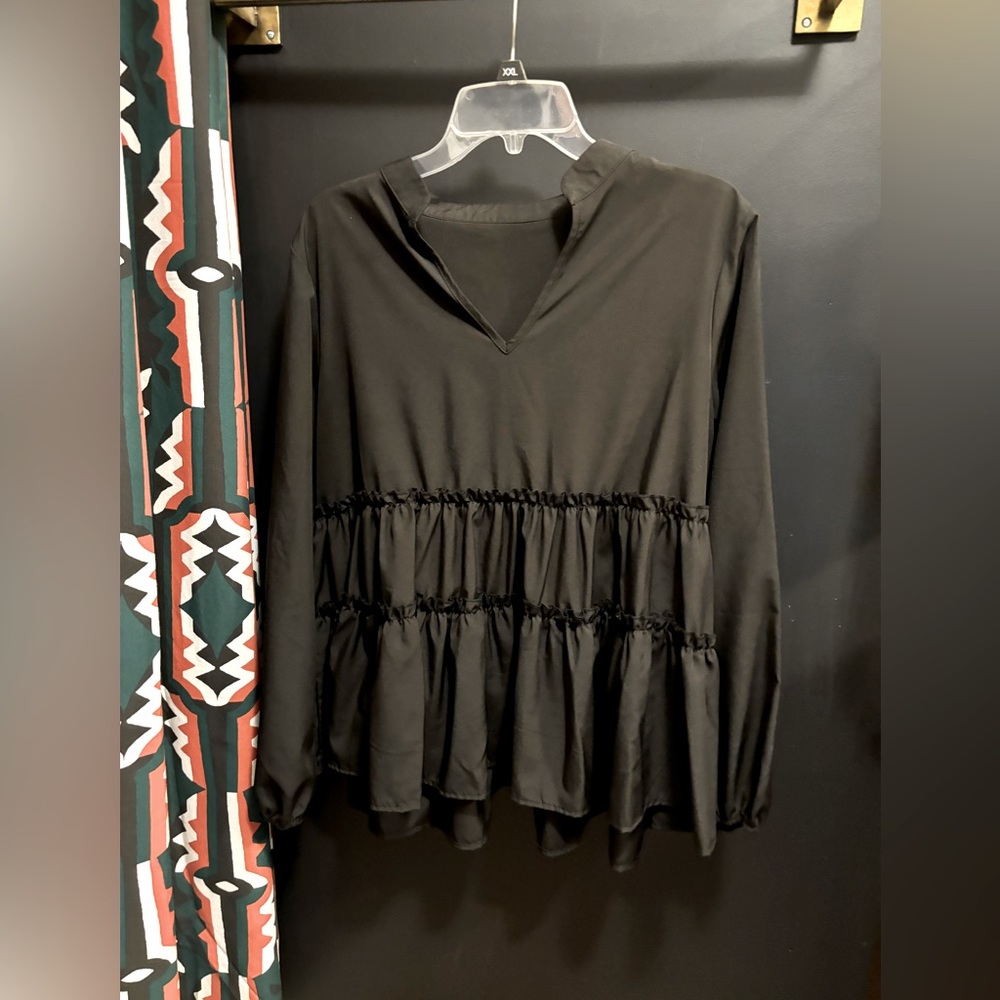 SHEIN peplum style long sleeve blouse size XL